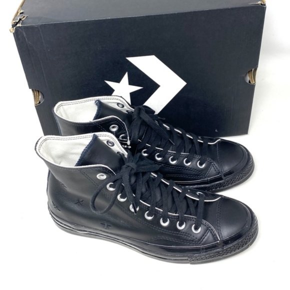 Converse Ctas High Top Leather Black Women's Size Sneakers Custom 165506C-BK - Picture 8 of 10
